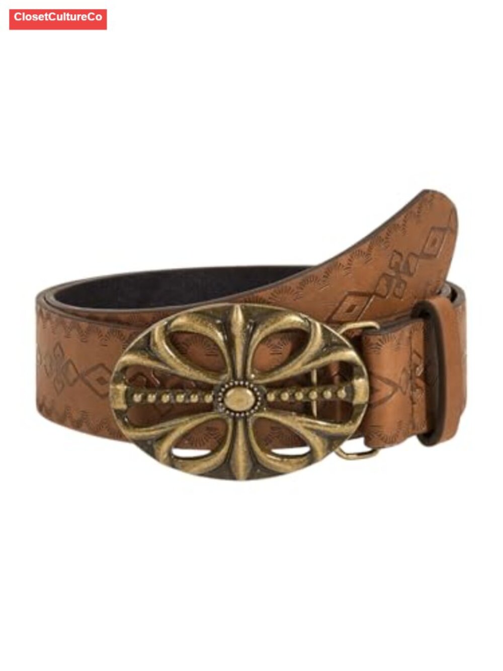 Faux Leather Western Cowgirl Waist Belt Metal Buckle